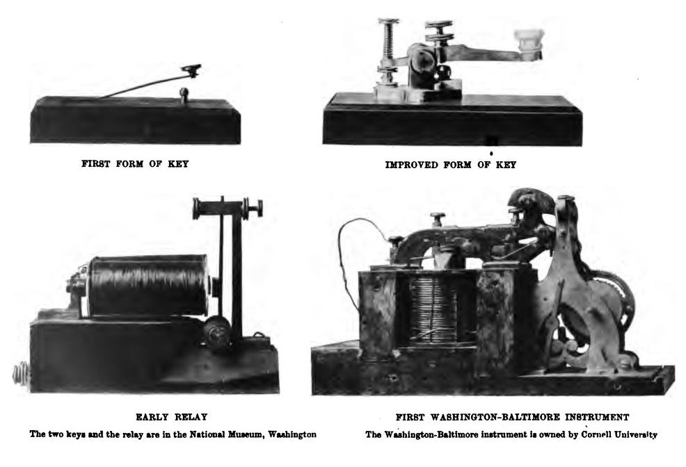 Morse telegraph instrument, 1844